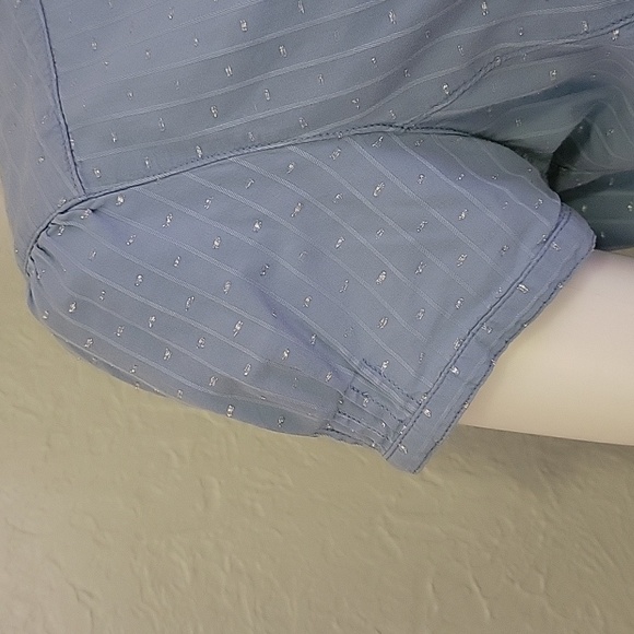 Vtg ARIAT Western Pintucked Metallic Pin Dot Puff Sleeve Snap Landgirl Shirt - Picture 5 of 8